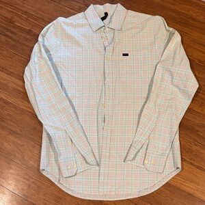 RVCA Light Blue and Pink Checkered Button Down Shirt